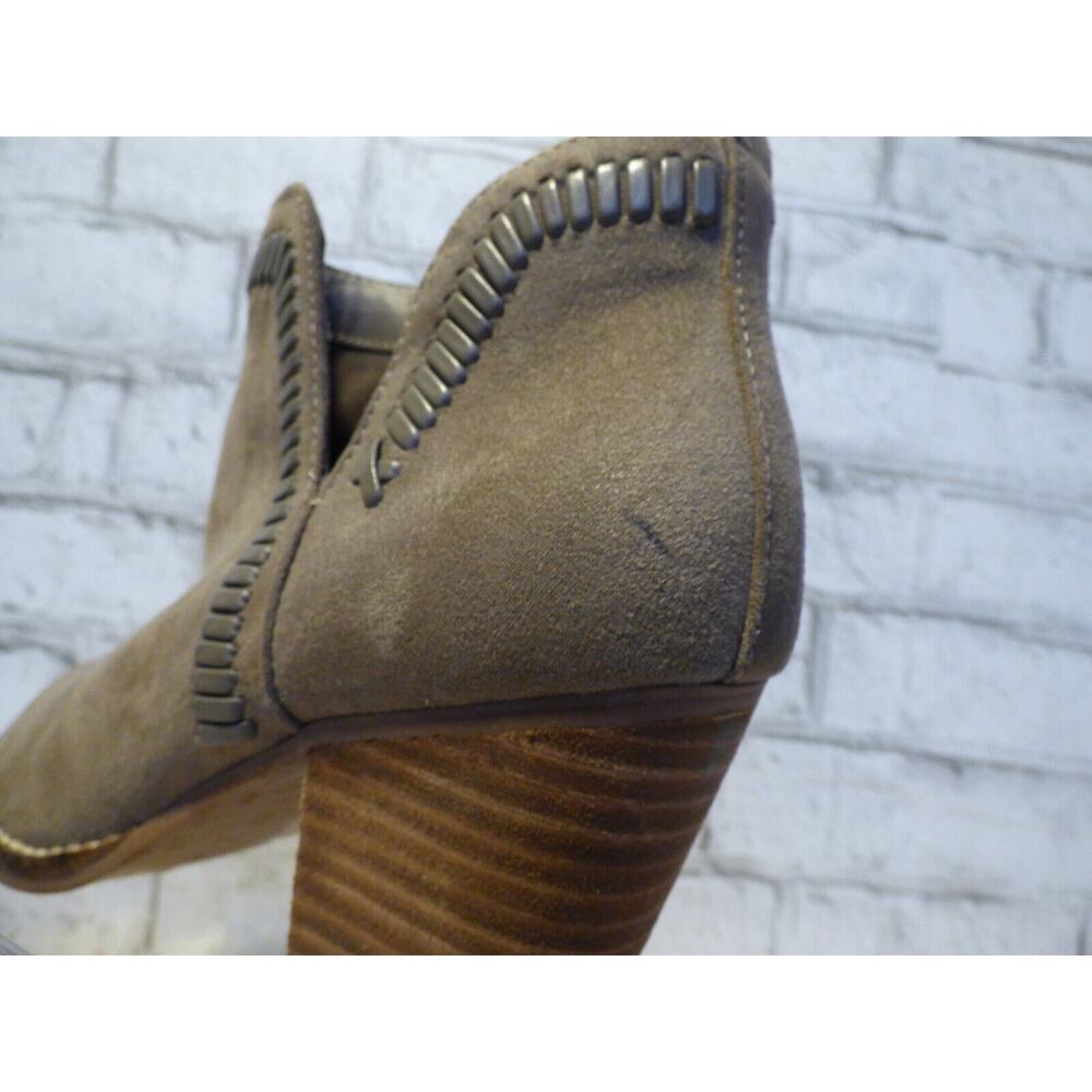 Anthropologie Dolce Vita Suede Dylan Brown Stitched Ankle Booties 6.5 NEW - Picture 6 of 10